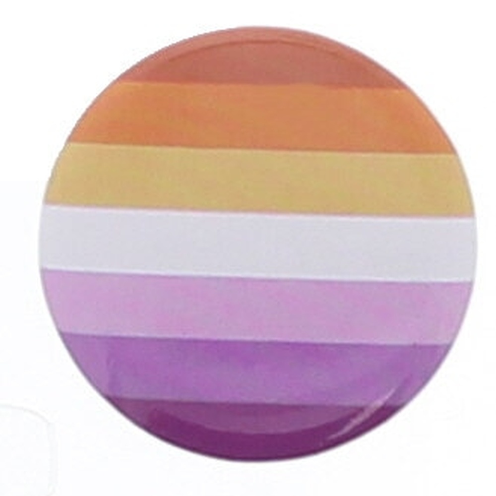 Zac's Alter Ego - 25mm Sunset Lesbian Equality Flag Badge/button - Multicolours